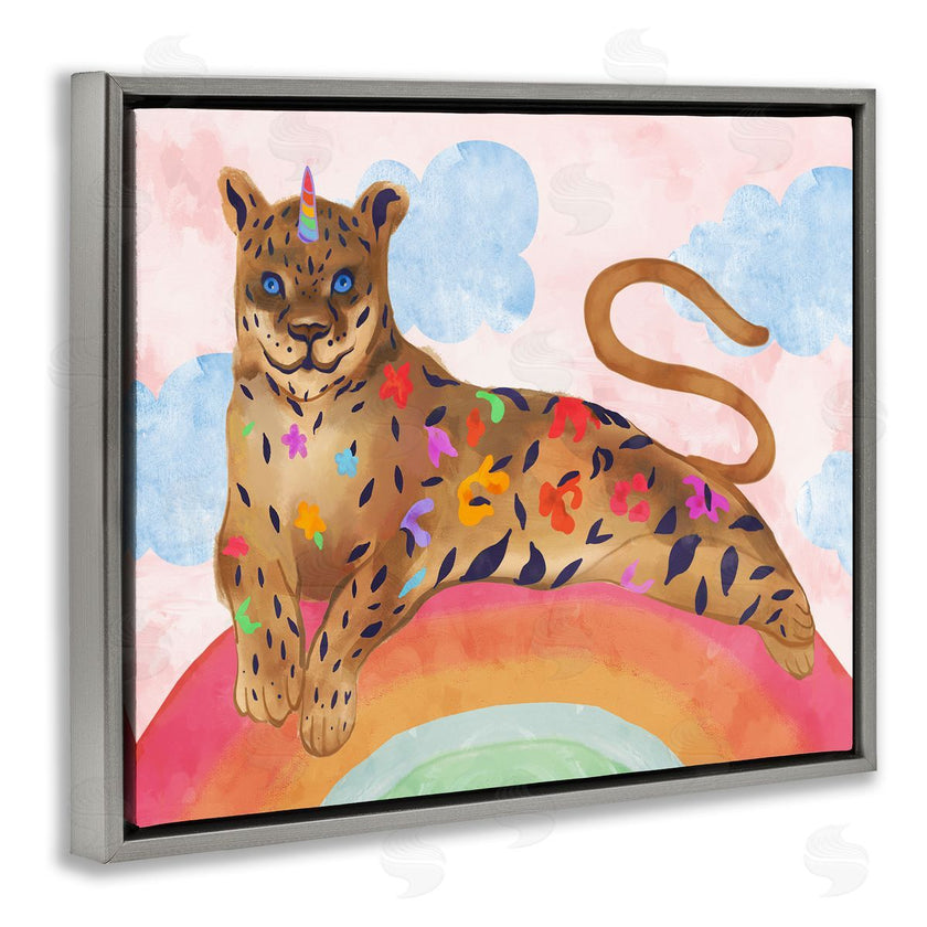 Stupell Studio | Fantasy Jungle Cat On Mystical Rainbow