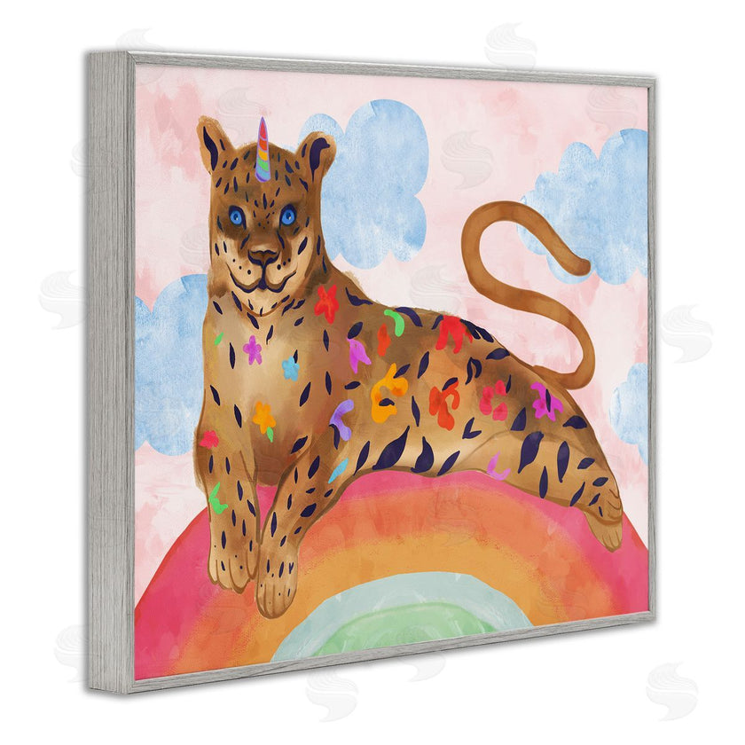 Stupell Studio | Fantasy Jungle Cat On Mystical Rainbow