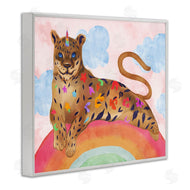 Stupell Studio | Fantasy Jungle Cat On Mystical Rainbow