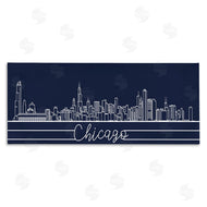 Stupell Studio | Chicago Illinois Linework City Skyline Deep Blue