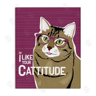 Ginger Oliphant | Like Your Cattitude Phrase Cat With Glasses Pet