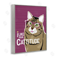 Ginger Oliphant | Like Your Cattitude Phrase Cat With Glasses Pet