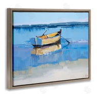 Craig Trewin Penny | Row Boat on Blue Coastal Shore Beach Landscape