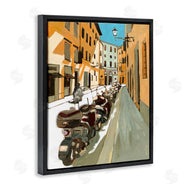 Bart E. Slyp | Row of Mopeds Yellow European City Street