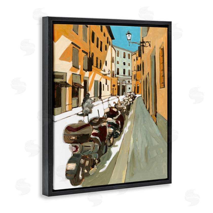 Bart E. Slyp | Row of Mopeds Yellow European City Street