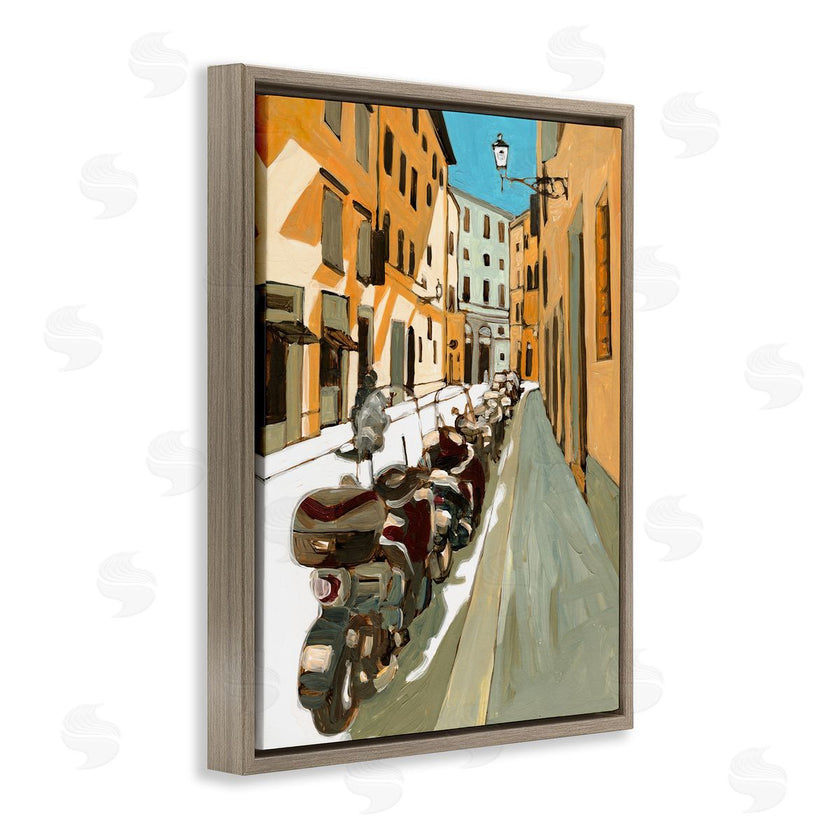 Bart E. Slyp | Row of Mopeds Yellow European City Street