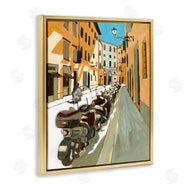 Bart E. Slyp | Row of Mopeds Yellow European City Street