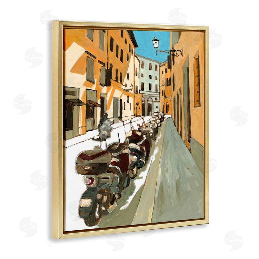 Bart E. Slyp | Row of Mopeds Yellow European City Street