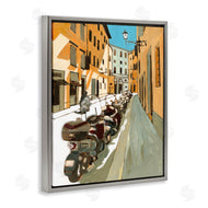 Bart E. Slyp | Row of Mopeds Yellow European City Street