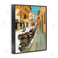 Bart E. Slyp | Row of Mopeds Yellow European City Street