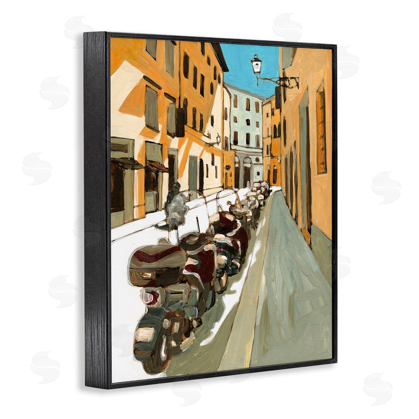 Bart E. Slyp | Row of Mopeds Yellow European City Street