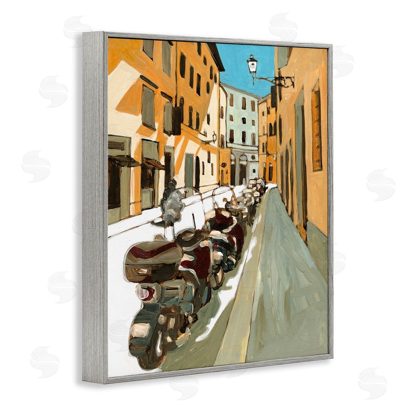 Bart E. Slyp | Row of Mopeds Yellow European City Street