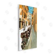 Bart E. Slyp | Row of Mopeds Yellow European City Street