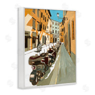 Bart E. Slyp | Row of Mopeds Yellow European City Street