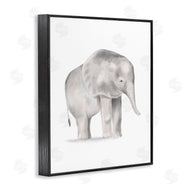 Stupell Studio | Standing Baby Elephant Soft Grey Illustration