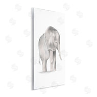 Stupell Studio | Standing Baby Elephant Soft Grey Illustration