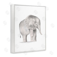 Stupell Studio | Standing Baby Elephant Soft Grey Illustration