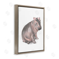 Stupell Studio | Floral Crown Baby Hippo Soft Animal Illustration