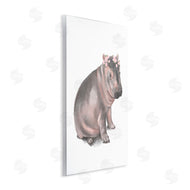 Stupell Studio | Floral Crown Baby Hippo Soft Animal Illustration