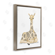 Stupell Studio | Baby Giraffe Resting Soft Yellow Brown Illustration