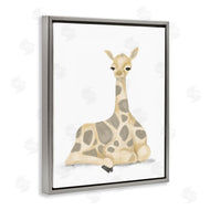 Stupell Studio | Baby Giraffe Resting Soft Yellow Brown Illustration