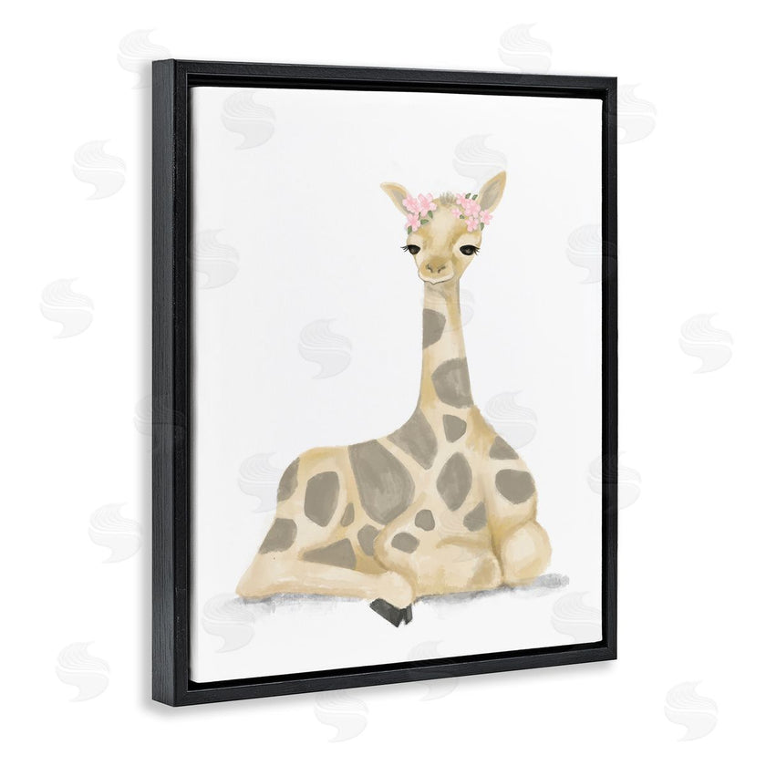 Stupell Studio | Floral Crown Baby Giraffe Soft Animal Illustration