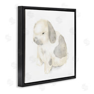 Stupell Studio | Adorable Baby Bunny Soft Grey Beige Illustration