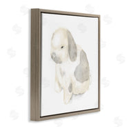 Stupell Studio | Adorable Baby Bunny Soft Grey Beige Illustration