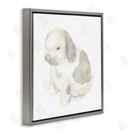Stupell Studio | Adorable Baby Bunny Soft Grey Beige Illustration