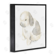 Stupell Studio | Adorable Baby Bunny Soft Grey Beige Illustration