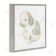 Stupell Studio | Adorable Baby Bunny Soft Grey Beige Illustration
