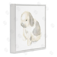 Stupell Studio | Adorable Baby Bunny Soft Grey Beige Illustration