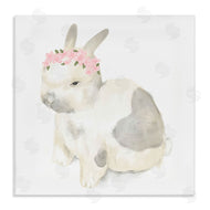 Stupell Studio | Sleepy Floral Crown Bunny Illustration Nursery Animal