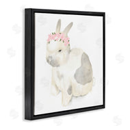 Stupell Studio | Sleepy Floral Crown Bunny Illustration Nursery Animal