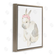 Stupell Studio | Sleepy Floral Crown Bunny Illustration Nursery Animal