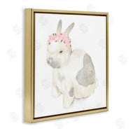 Stupell Studio | Sleepy Floral Crown Bunny Illustration Nursery Animal