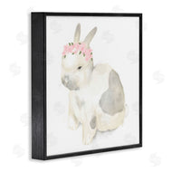 Stupell Studio | Sleepy Floral Crown Bunny Illustration Nursery Animal