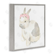 Stupell Studio | Sleepy Floral Crown Bunny Illustration Nursery Animal