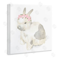 Stupell Studio | Sleepy Floral Crown Bunny Illustration Nursery Animal