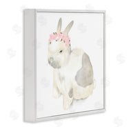 Stupell Studio | Sleepy Floral Crown Bunny Illustration Nursery Animal