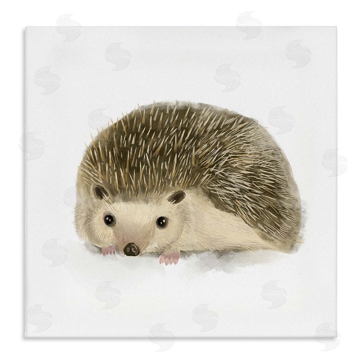 Stupell Studio Adorable Hedgehog Illustration Nursery Woodland Animal Canvas Wall Art