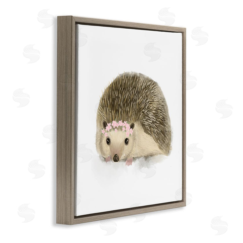 Stupell Studio | Cute Floral Crown Hedgehog Nursery Woodland Animal