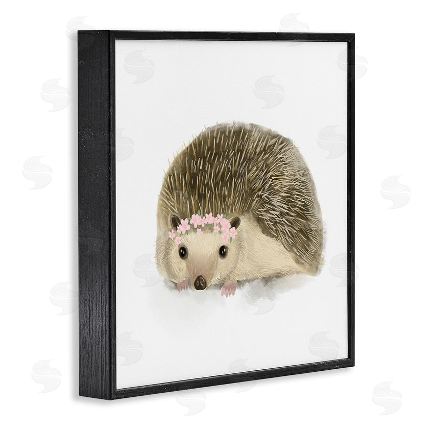 Stupell Studio | Cute Floral Crown Hedgehog Nursery Woodland Animal