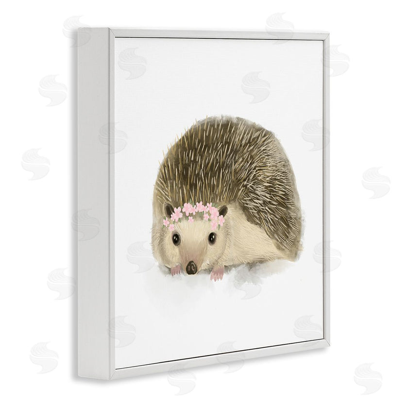 Stupell Studio | Cute Floral Crown Hedgehog Nursery Woodland Animal