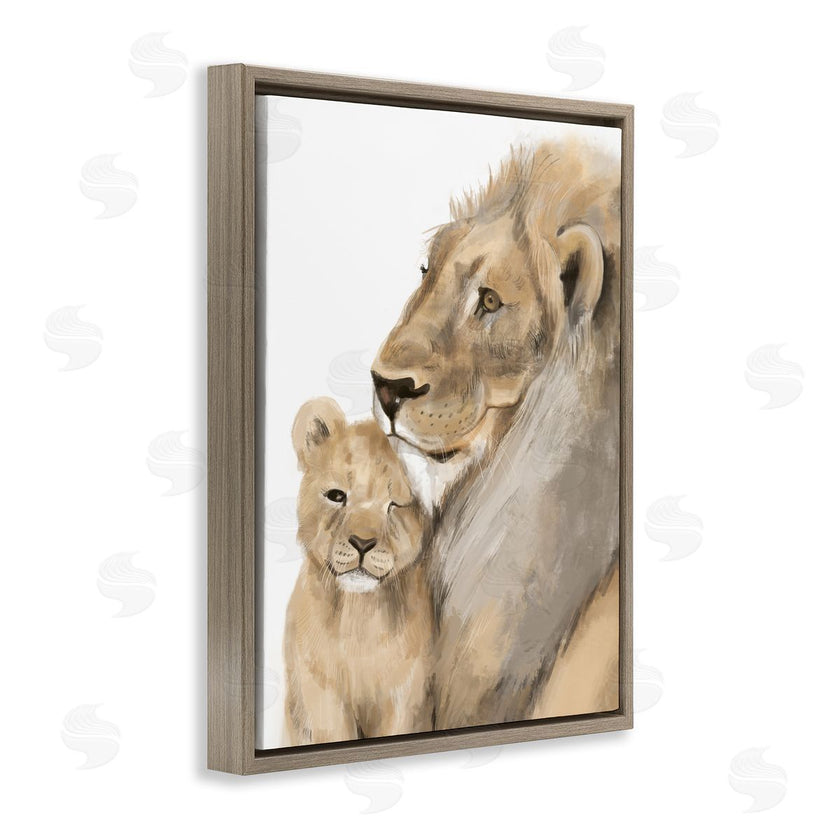 Stupell Studio | Lion Cub and King Safari Animal Portrait