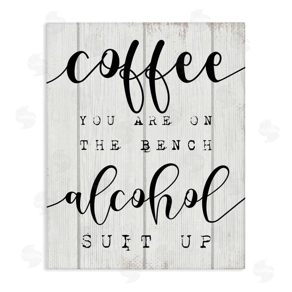 Stupell Studio Coffee Benched Alcohol Suit Up Phrase Sports Pun Canvas Wall Art
