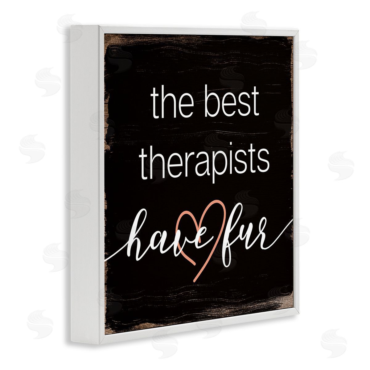 Stupell Studio Best Therapists Have Fur Phrase Rustic Home Pet White Framed Giclee Wall Art