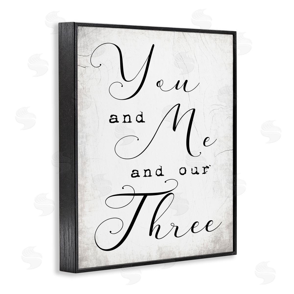 Stupell Studio You Me and Our Three Phrase Family Home Quote Black Framed Giclee Wall Art