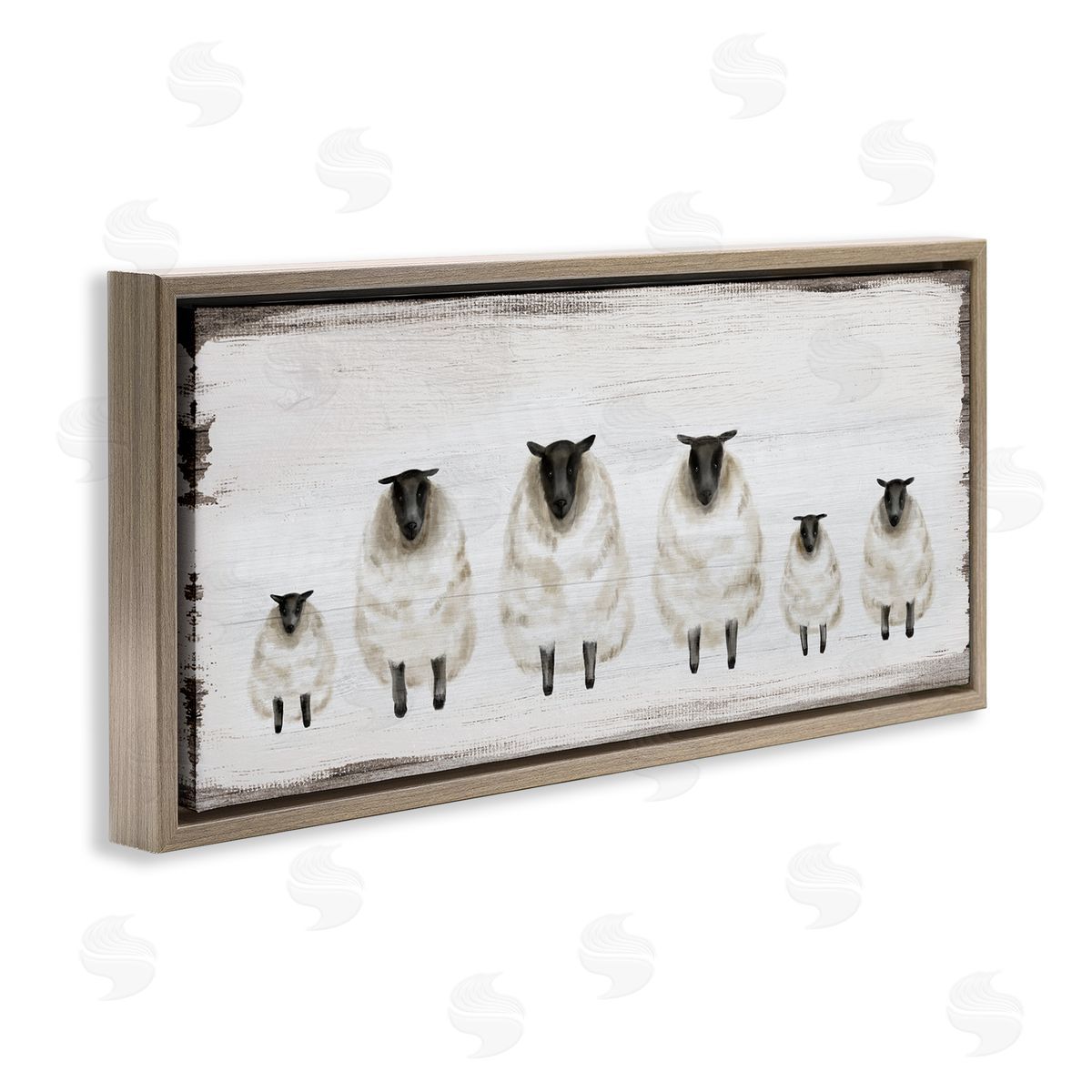 Rustic Country Sheep Herd Brown Floating Frame Canvas Wall Art, Home Decor by Stupell Studio