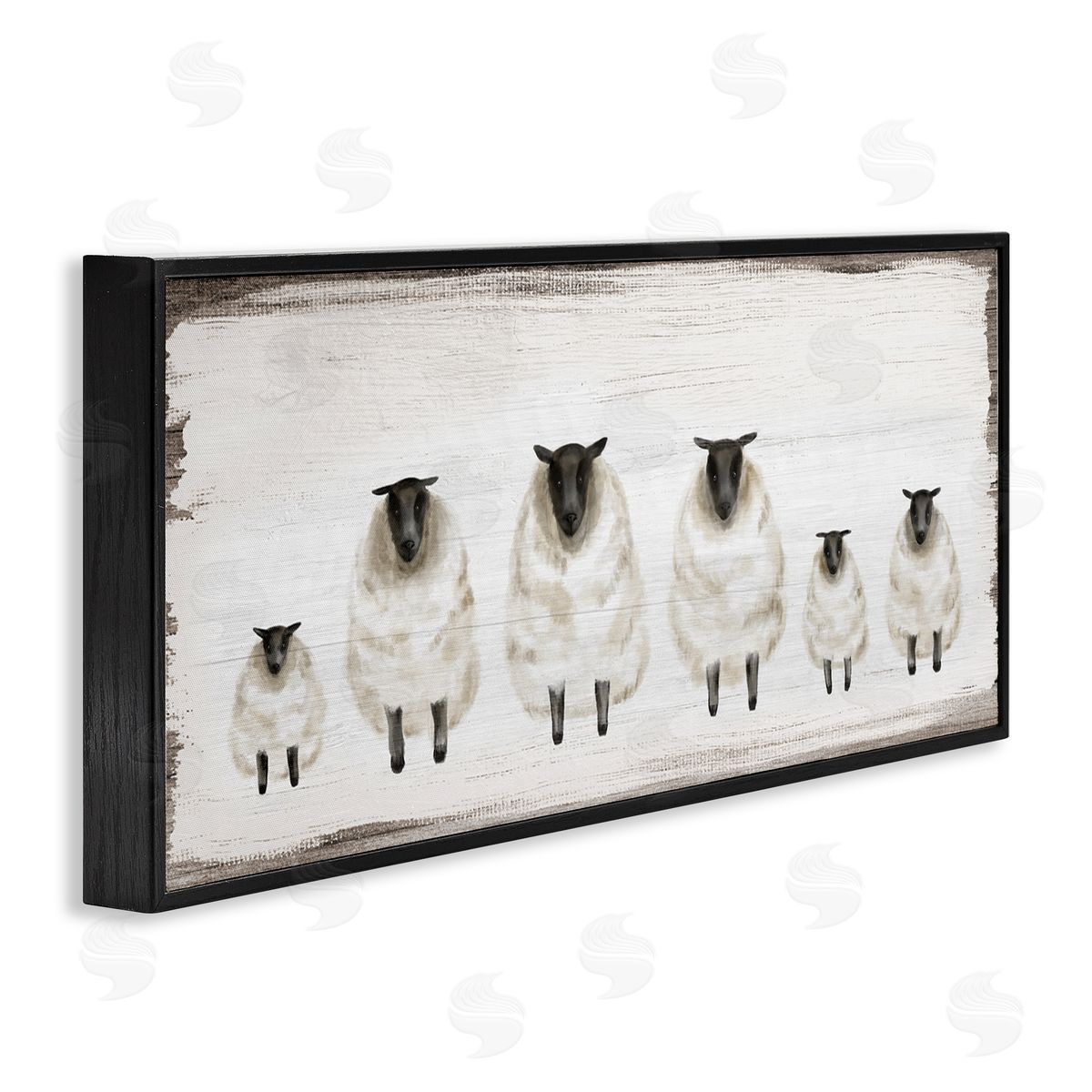 Rustic Country Sheep Herd Black Frame Print Wall Art, Home Decor by Stupell Studio